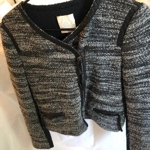 *SOLD* Grey Tweed Moto Jacket